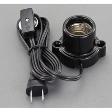 【EA940C-151】125V/3A 電球用ソケット(E26口金/1.5mコード付)