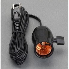 【EA940C-153】125V/6A 電球用ソケット(E26口金/1.8mコード付)