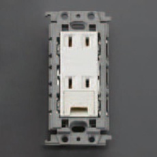 【EA940CD-436】125V/15A 埋込コンセント(2口/アースターミナル)[絶縁枠]