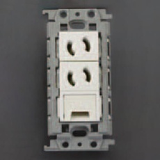 【EA940CD-439】125V/15A 埋込コンセント(2口/抜止/アースターミナル付)