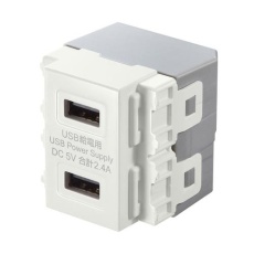 【EA940CF-85】USB給電用コンセント(USB TypeA/2ポート/白)