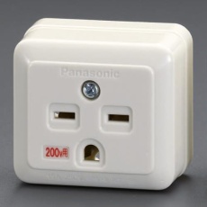 【EA940CG-138】250V/15A 角型コンセント(1口/接地付)