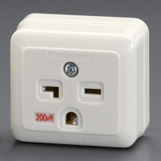 【EA940CG-139】250V/20A 角型コンセント(1口/接地付)