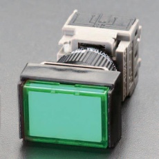 【EA940D-227】16mm用 押しボタンスイッチ(角型/LED緑)