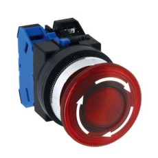 【EA940DA-83A】AC/DC24V 押しボタンスイッチ(LED照光大型/赤)