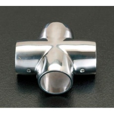 【EA951EU-22】32mm パイプジョイントクロス(ステンレス製)