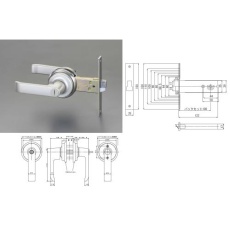 【EA951KB-23】25-40mm/100mm レバーハンドル間仕切錠(取替用)