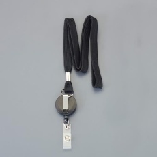 【EA956VA-151】91cm リール付名札用ストラップ(黒)