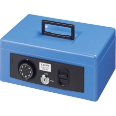 【EA961KA-4】272×209×118mm 手提げ金庫(ブルー)