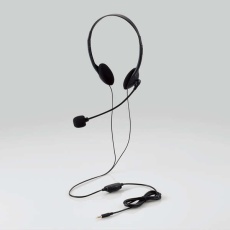 【HS-HP01STBK】タブレット用ヘッドセット(両耳小型オーバーヘッドタイプ)