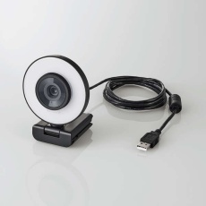 【UCAM-CX20ABBK】LEDリングライト内蔵Webカメラ