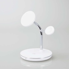 【W-MS04WH】MfA認証マグネットワイヤレス充電スタンド(7.5W+5W＋AppleWatch)