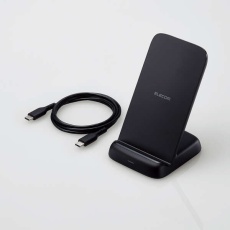 【W-QS08BK】Qi規格(EPP)対応ワイヤレス充電器(10/7.5/5W・3コイルスタンド)