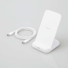 【W-QS08WH】Qi規格(EPP)対応ワイヤレス充電器(10/7.5/5W・3コイルスタンド)