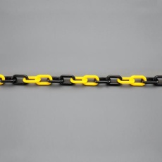 【EA980AK-64】6.0mm×50m プラスチックチェーン/耐候型(黄/黒)