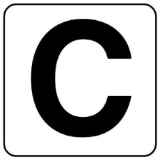 【EA983CW-133】100x100mm アルファベット表示ステッカー[C](1枚)