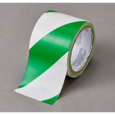 【EA983G-209】50mmx32.4m 危険警告テープ(緑/白)