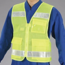 【EA983R-38】防犯ベスト(蛍光イエロー)