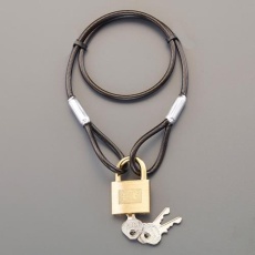 【EA983TT-41S】φ4.3x545mm ワイヤーロック(シリンダー錠/同一キー)