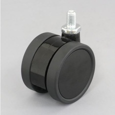 【EA986TG-37】50mm キャスター(ツインホイール/ブレーキ付/M10xP1.5)