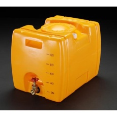 【EA991AB-1】100L ポリエチレン給水容器(バルブ付)