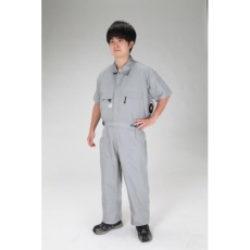【EA996AM-114】[3L]空調継ぎ作業服(送風ファン付/半袖グレー)