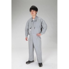 【EA996AM-135】[4L]空調継ぎ作業服(送風ファン付/長袖グレー)