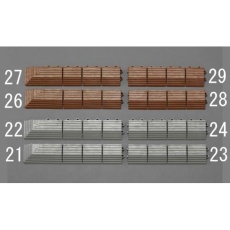 【EA997RX-21】75×375mm 角ふち(雄/灰)