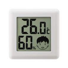 【62-8553-19】O-282WTデジタル温湿度計ピッコラ白
