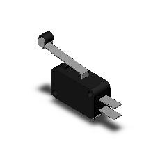 【V-106-1A5】[受注生産品]小形基本スイッチ ヒンジ・ローラ・レバー形 1c はんだづけ端子 AC250V 10A 1.23N