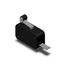 【V-165-3A5】[受注生産品]小形基本スイッチ ヒンジ・ローラ・短レバー形 1a はんだづけ端子 AC250V 16A 2.35N
