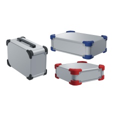 【AUGE66-36-20-SN】AUGE型コーナーガード付EMCシールドケース(シルバー/ネイビー)