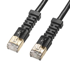 【KB-T6ASYL-01BK】4方向固定CAT6A STP LANケーブル(ブラック・1m)
