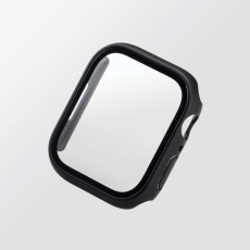 【AW-22AFCGOBK】Apple Watch 45mm用フルカバーケース プレミアムゴリラガラス 高透明
