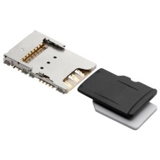 【104239-1430】Molex、メモリカードコネクタ、MicroSD、Nano SIM 6 (Nano SD)、8 (microSD) 極、メス 104239-1430 104239 プッシュ / プル