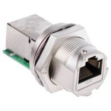 【111-6744】RJ45 モジュラーコネクタ メス RJ45コネクタ パネルマウント