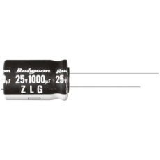【25ZLG47MEFC6.3X7】リード線形アルミニウム電解コンデンサ(47μF/25V)