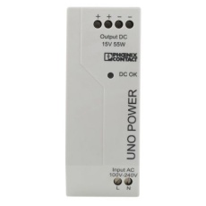 【2903001】DINレール取付け用スイッチング電源(15V dc/3.7A 55W)