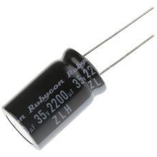 【35ZLH2200MEFC16X25】リード線形アルミニウム電解コンデンサ(2200μF/35V)