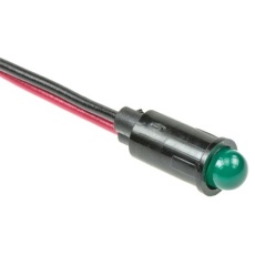 【559-0202-007F】Dialight パイロットランプ、5V dc、緑、実装ホールサイズ:6.4mm、559-0202-007F