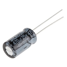 【711-1110】アルミニウム電解コンデンサ(470μF/25V)