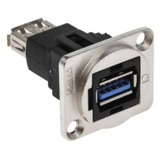 【907-5621】RS PRO USBコネクタ A to A タイプ、メス パネルマウント