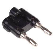 【BU-00247-0】Mueller Electric バナナプラグ オス 黒 真鍮 リン青銅 BU-00247-0