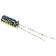 【EEUFC1E470】アルミニウム電解コンデンサ(47μF/25V)