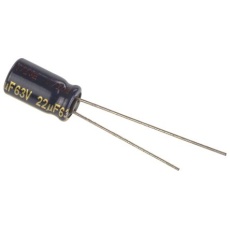 【EEUFC1J220】アルミニウム電解コンデンサ(22μF/63V)