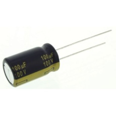 【EEUFC2A101】アルミニウム電解コンデンサ(100μF/100V)