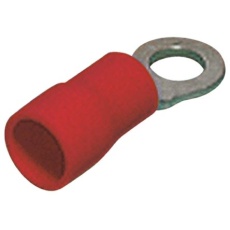【FV1.25-3.7-RED】JST 丸形圧着端子 内径：3.7mm スタッド径：M3.5(#5 → #6) 赤 FV1.25-3.7 RED