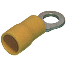 【FV5.5-S4-YELLOW】JST 丸形圧着端子 内径：4.3mm スタッド径：M4(#8) 黄 FV5.5-S4 YELLOW