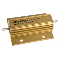 【HS100-120R-J】Arcol シャーシ取り付け抵抗器、100W、120Ω、±5%