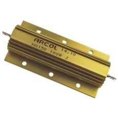 【HS150-100R-J】Arcol 大電力用、メタルクラッド抵抗器、150W、100Ω、±5%